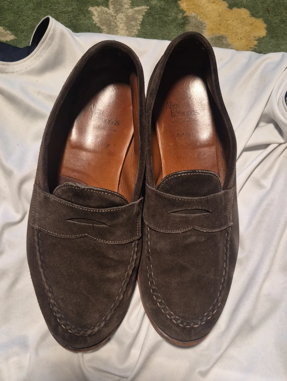 Allen Edmonds Dark Brown Suede Penny Loafers